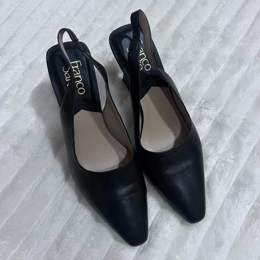 Franco Sarto Black Slingback Heels